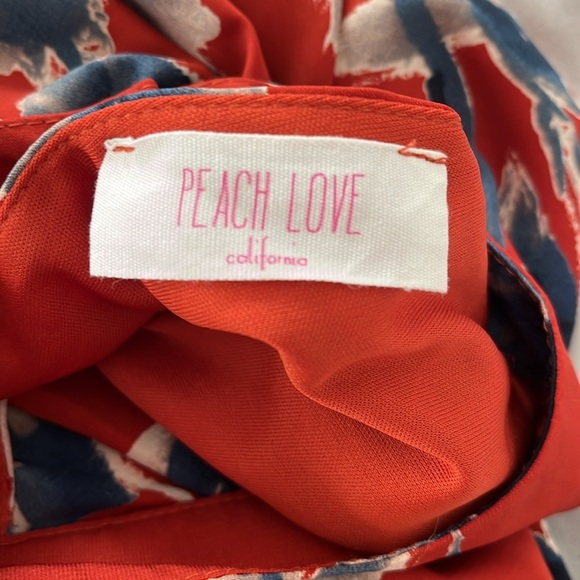 Peach Love California Rust Color Floral long sleeve Shift Keyhole size m NWOT - Picture 6 of 7